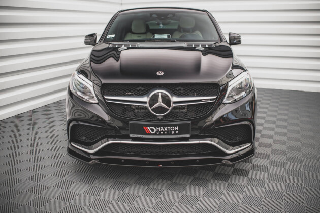 Street+ Spoilerlippe Front Ansatz V.1 passend für Mercedes GLE Coupe / SUV 63 AMG C292 / W166 schwarz Hochglanz