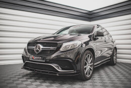 Street+ Spoilerlippe Front Ansatz V.1 passend für Mercedes GLE Coupe / SUV 63 AMG C292 / W166 schwarz Hochglanz