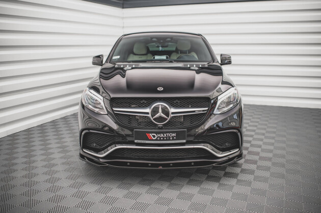 Cup Spoilerlippe Front Ansatz V.2 für Mercedes GLE Coupe / SUV 63 AMG C292 / W166 schwarz Hochglanz