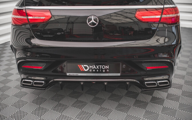 Heck Ansatz Flaps Diffusor V.2 für Mercedes GLE Coupe 63 AMG C292 schwarz Hochglanz