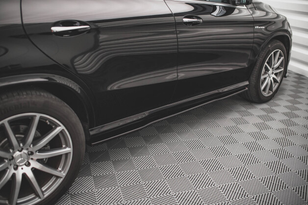 Seitenschweller Ansatz Cup Leisten passend für Mercedes-Benz GLE Coupe 63 AMG C292 schwarz Hochglanz
