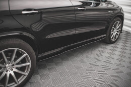 Seitenschweller Ansatz Cup Leisten für Mercedes-Benz GLE Coupe 63 AMG C292 schwarz Hochglanz