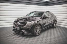 Seitenschweller Ansatz Cup Leisten für Mercedes GLE Coupe 63 AMG C292 schwarz Hochglanz