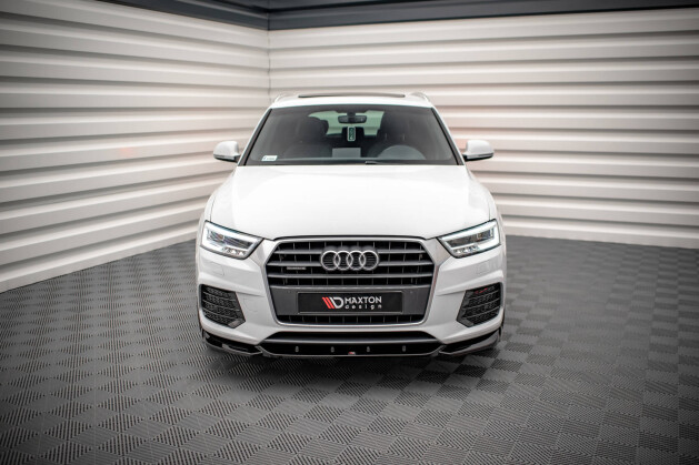 Cup Spoilerlippe Front Ansatz V.1 passend für Audi Q3 Sport 8U Facelift schwarz Hochglanz