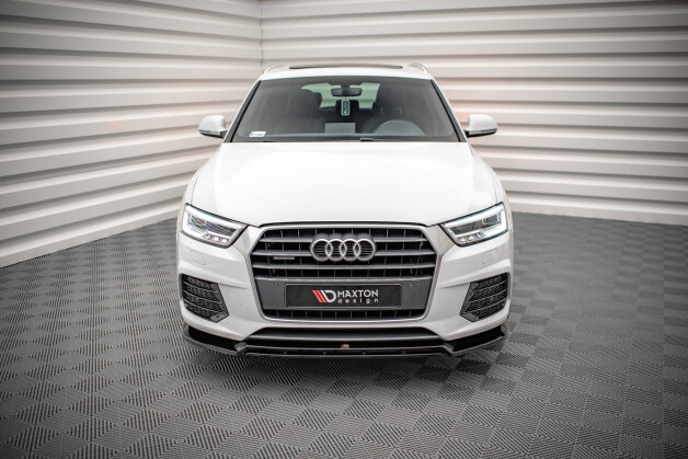 Cup Spoilerlippe Front Ansatz V.2 passend für Audi Q3 Sport 8U Facelift schwarz Hochglanz