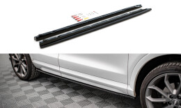 Seitenschweller Ansatz Cup Leisten für Audi Q3 S-Line 8U Facelift schwarz Hochglanz