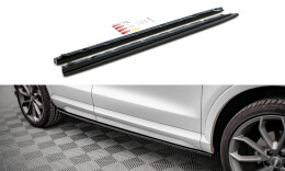 Seitenschweller Ansatz Cup Leisten passend für Audi Q3 Sport 8U Facelift schwarz Hochglanz