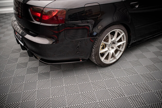 Heck Ansatz Flaps Diffusor passend für Seat Exeo schwarz Hochglanz