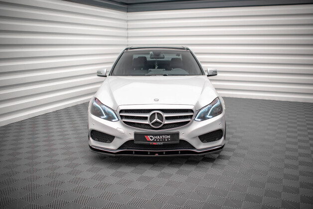 Cup Spoilerlippe Front Ansatz V.1 passend für Mercedes-Benz E AMG-Line Limousine W212 Facelift schwarz Hochglanz