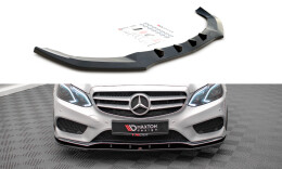 Cup Spoilerlippe Front Ansatz V.1 passend für Mercedes-Benz E AMG-Line Limousine W212 Facelift schwarz Hochglanz