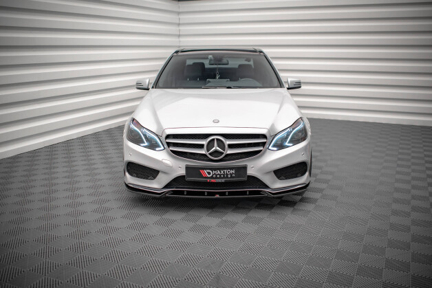 Cup Spoilerlippe Front Ansatz V.2 passend für Mercedes-Benz E AMG-Line Limousine W212 Facelift schwarz Hochglanz