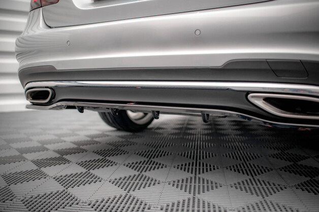 Mittlerer Cup Diffusor Heck Ansatz DTM Look passend für Mercedes-Benz E AMG-Line Limousine W212 Facelift schwarz Hochglanz