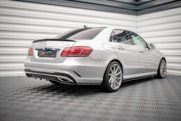 Mittlerer Cup Diffusor Heck Ansatz DTM Look passend für Mercedes-Benz E AMG-Line Limousine W212 Facelift schwarz Hochglanz