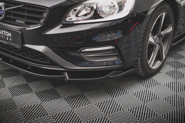 Cup Spoilerlippe Front Ansatz V.1 für Volvo S60 R-Design Mk2 Facelift schwarz Hochglanz
