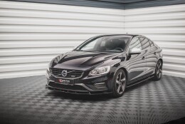 Cup Spoilerlippe Front Ansatz V.1 für Volvo S60 R-Design Mk2 Facelift schwarz Hochglanz