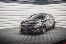 Cup Spoilerlippe Front Ansatz V.2 für Volvo S60 R-Design Mk2 Facelift schwarz Hochglanz