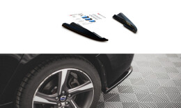 Heck Ansatz Flaps Diffusor passend für Volvo S60 R-Design Mk2 schwarz Hochglanz
