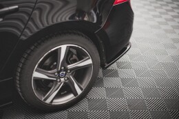 Heck Ansatz Flaps Diffusor passend für Volvo S60 R-Design Mk2 schwarz Hochglanz
