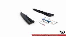 Heck Ansatz Flaps Diffusor passend für Volvo S60 R-Design Mk2 schwarz Hochglanz