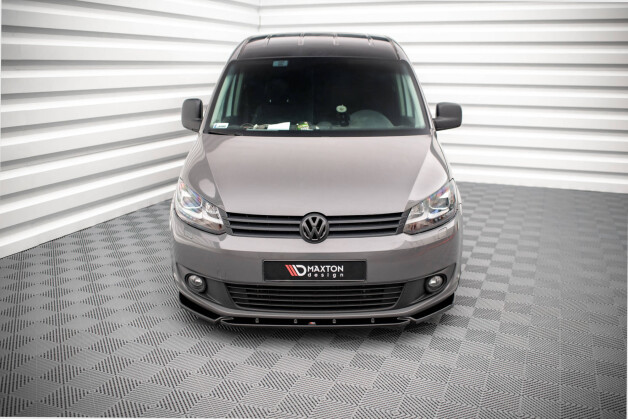 Cup Spoilerlippe Front Ansatz passend für VW Caddy Mk3 Facelift schwarz Hochglanz