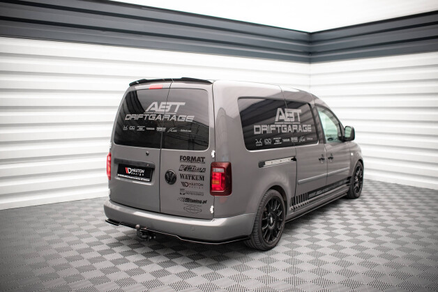 Street+ Mittlerer Diffusor Heck Ansatz RACE passend für VW Caddy Mk3 FL schwarz matt