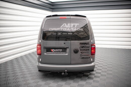 Mittlerer Cup Diffusor Heck Ansatz für VW Caddy Mk3 Facelift schwarz matt