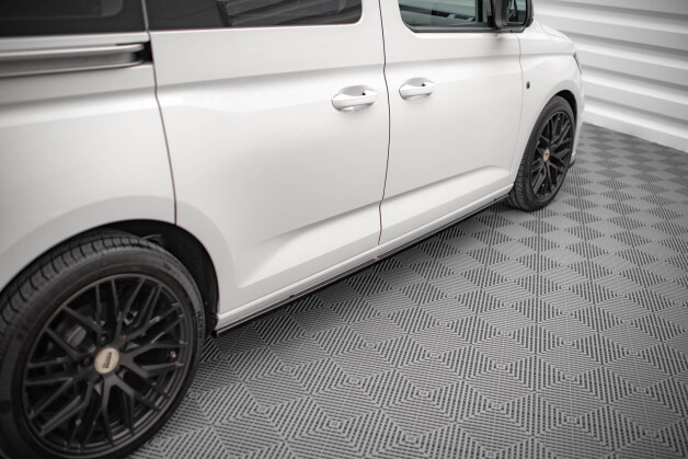 Seitenschweller Ansatz Cup Leisten passend für VW Caddy Mk5 / Ford Transit Connect Mk3 schwarz Hochglanz