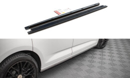 Seitenschweller Ansatz Cup Leisten passend für VW Caddy Mk5 / Ford Transit Connect Mk3 schwarz Hochglanz