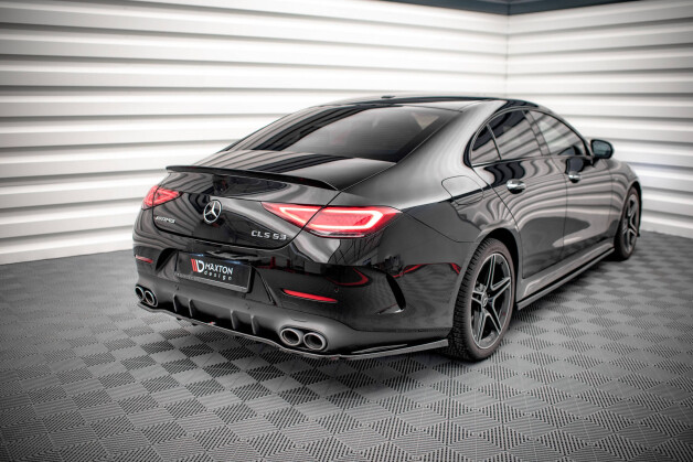 Mittlerer Cup Diffusor Heck Ansatz DTM Look passend für Mercedes-AMG CLS 53 C257 schwarz Hochglanz