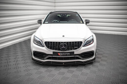 Cup Spoilerlippe Front Ansatz V.1 für Mercedes-AMG C63 Coupe AMG Aero Paket C205 Facelift schwarz Hochglanz