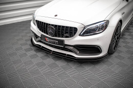Cup Spoilerlippe Front Ansatz V.1 für Mercedes-AMG C63 Coupe AMG Aero Paket C205 Facelift schwarz Hochglanz