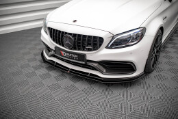 Cup Spoilerlippe Front Ansatz V.1 passend für Mercedes-AMG C63 Coupe AMG Aero Paket C205 Facelift schwarz Hochglanz