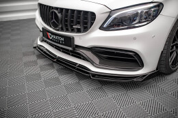 Cup Spoilerlippe Front Ansatz V.2 für Mercedes-AMG C63 Coupe AMG Aero Pack C205 FL schwarz Hochglanz