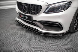 Cup Spoilerlippe Front Ansatz V.2 passend für Mercedes-AMG C63 Coupe AMG Aero Paket C205 Facelift schwarz Hochglanz