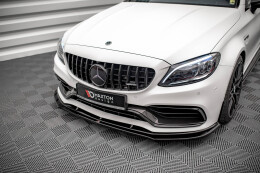 Cup Spoilerlippe Front Ansatz V.3 für Mercedes-AMG C63 Coupe AMG Aero Pack C205 FL schwarz Hochglanz