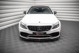 Cup Spoilerlippe Front Ansatz V.3 für Mercedes-AMG C63 Coupe AMG Aero Paket C205 Facelift schwarz Hochglanz