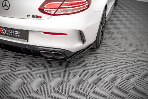 Heck Ansatz Flaps Diffusor für Mercedes-AMG C 63 AMG Coupe C205 Facelift schwarz Hochglanz