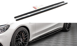 Seitenschweller Ansatz Cup Leisten V.1 passend für Mercedes-AMG C 63 AMG Coupe C205 Facelift schwarz matt