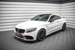 Seitenschweller Ansatz Cup Leisten V.1 passend für Mercedes-AMG C 63 AMG Coupe C205 Facelift schwarz matt