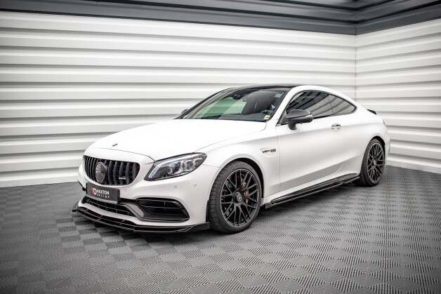 Seitenschweller Ansatz Cup Leisten V.2 passend für Mercedes-AMG C 63 AMG Coupe C205 Facelift schwarz Hochglanz