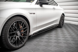 Seitenschweller Ansatz Cup Leisten V.2 passend für Mercedes-AMG C 63 AMG Coupe C205 Facelift schwarz Hochglanz