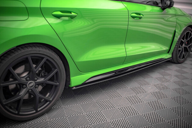 Street Pro Seitenschweller Ansatz Cup Leisten passend für Audi RS3 8Y Limousine SCHWARZ