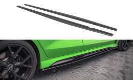 Street Pro Seitenschweller Ansatz Cup Leisten passend für Audi RS3 8Y Limousine SCHWARZ