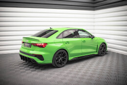 Street Pro Seitenschweller Ansatz Cup Leisten passend für Audi RS3 8Y Limousine SCHWARZ