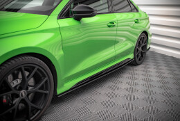 Street Pro Seitenschweller Ansatz Cup Leisten passend für Audi RS3 8Y Limousine SCHWARZ