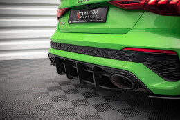 Street Pro Heckschürze Heck Ansatz Diffusor passend für Audi RS3 Limousine 8Y SCHWARZ