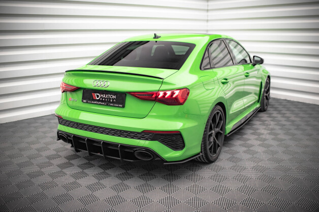 Street Pro Heck Ansatz Flaps Diffusor passend für Audi RS3 Limousine 8Y SCHWARZ