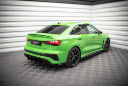 Street Pro Heck Ansatz Flaps Diffusor passend für Audi RS3 Limousine 8Y SCHWARZ+ HOCHGLANZ FLAPS