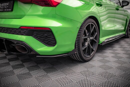 Street Pro Heck Ansatz Flaps Diffusor passend für Audi RS3 Limousine 8Y SCHWARZ+ HOCHGLANZ FLAPS