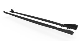 Street Pro Seitenschweller Ansatz Cup Leisten passend für Audi RS3 8Y Limousine SCHWARZ+ HOCHGLANZ FLAPS